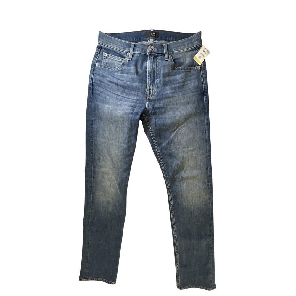 7 For All Mankind Mens‎ Slim Straight Leg Jeans Medium Wash Blue Size 28